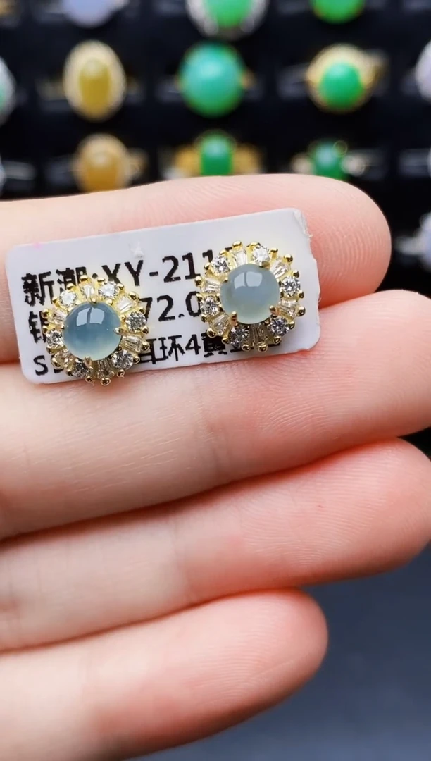 银S925镶嵌戒指翡翠0089