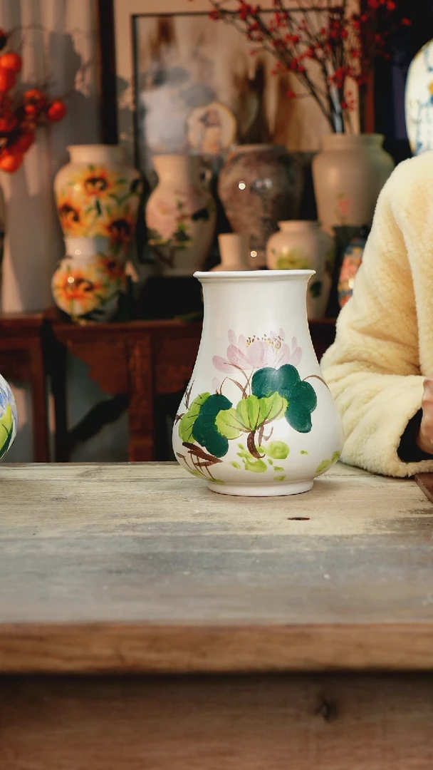 【闪购商品】瓷片景德镇纯手工釉下彩精品花瓶