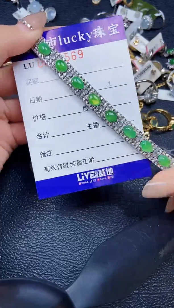 翡翠银S925镶嵌颈饰5569