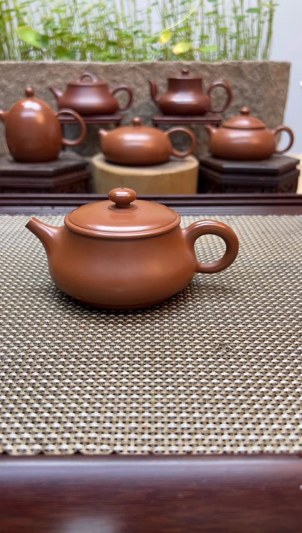 【闪购商品】朱泥茶壶原矿全手工 汉瓦 150cc