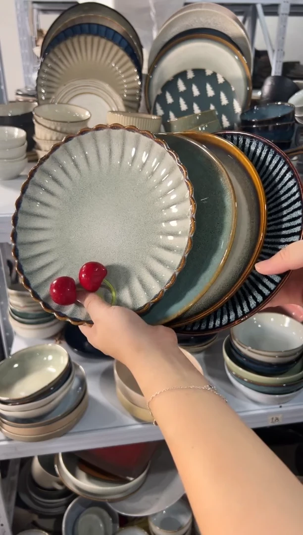 陶瓷外贸尾货瑕疵满20包邮X4 小盘组合