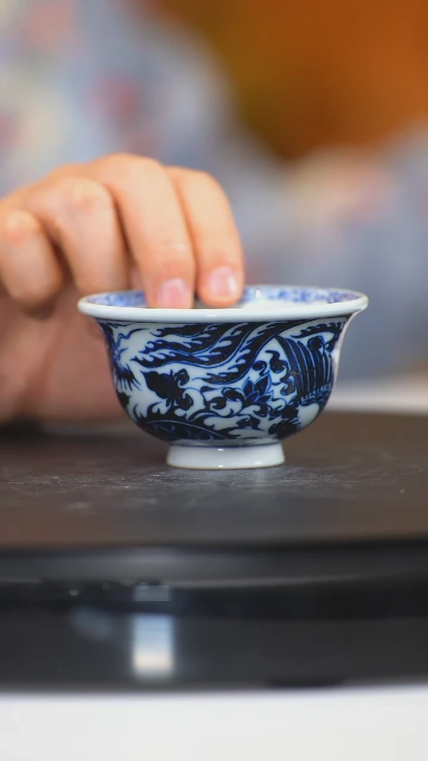 【闪购商品】杯子占春生窑07 龙凤压手杯