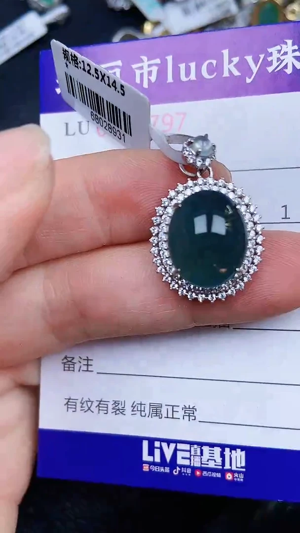 颈饰银S925镶嵌翡翠1797