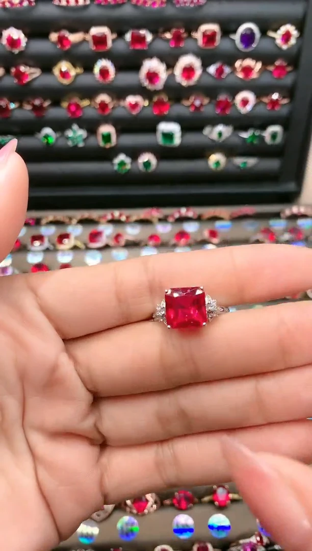 【闪购商品】红宝石戒指银S925镶嵌10白