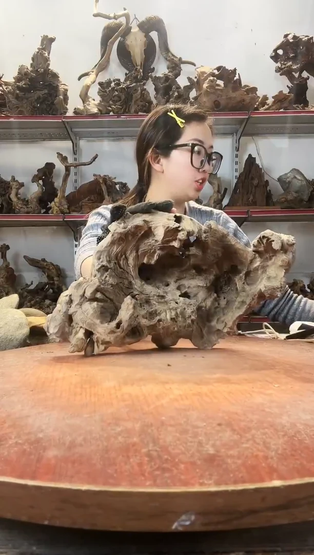 木在****8黄荆随型风化镂空底座摆件无漆无蜡