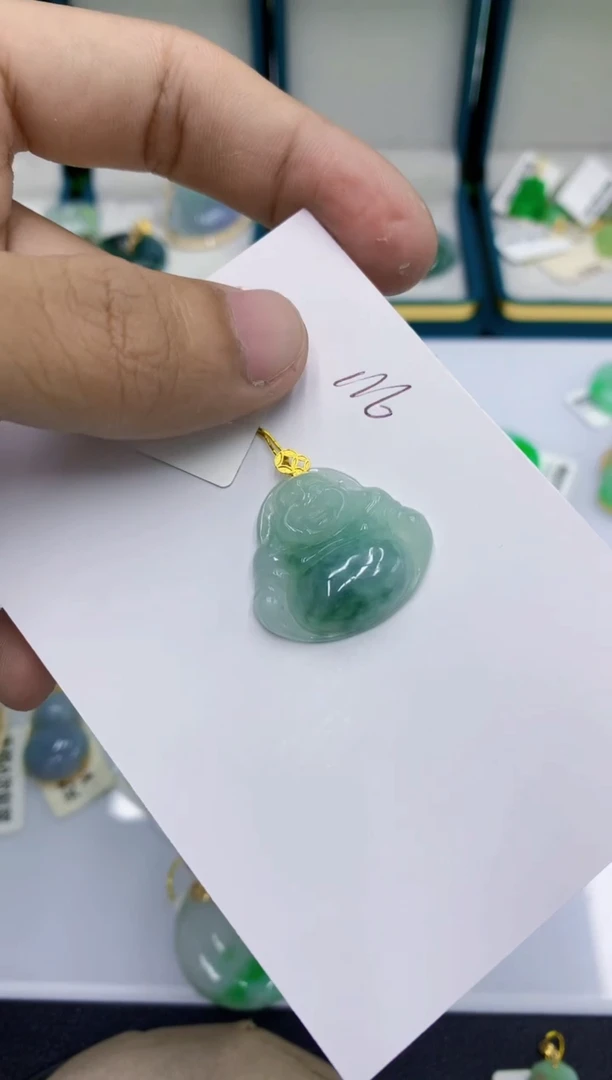 颈饰18K金镶嵌翡翠琴**欢1111111