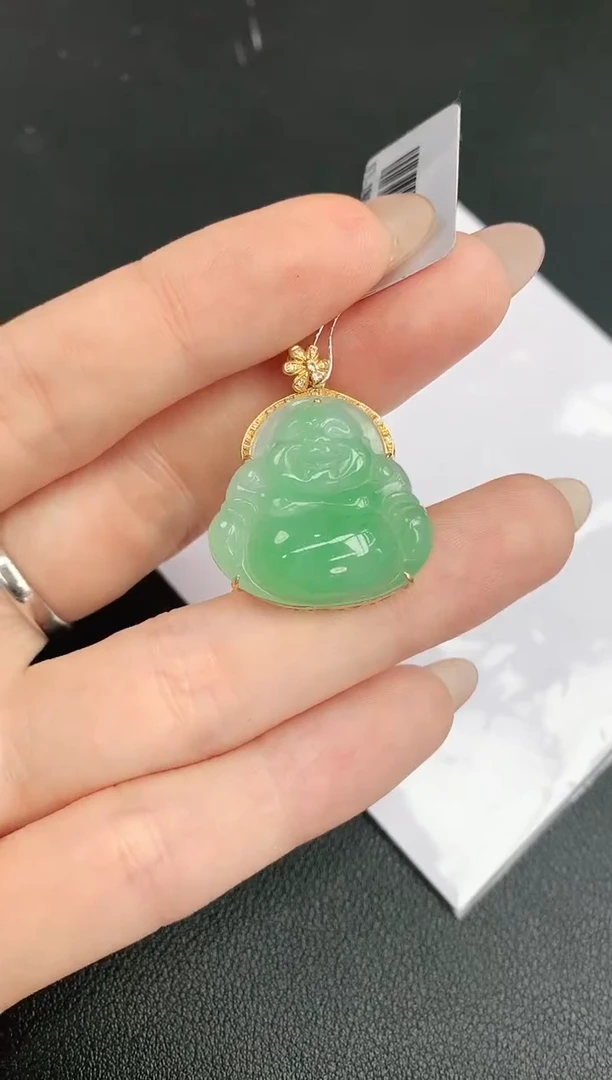 【闪购商品】翡翠颈饰18K金镶嵌赠礼盒证书 珍珍