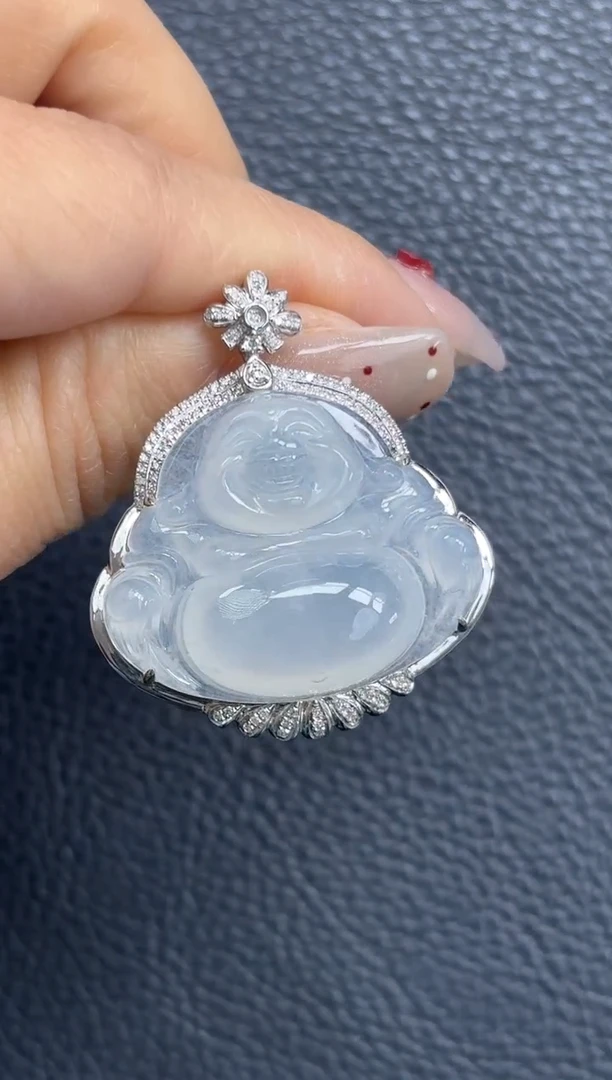 颈饰18K金镶嵌翡翠YM194-1 佛公