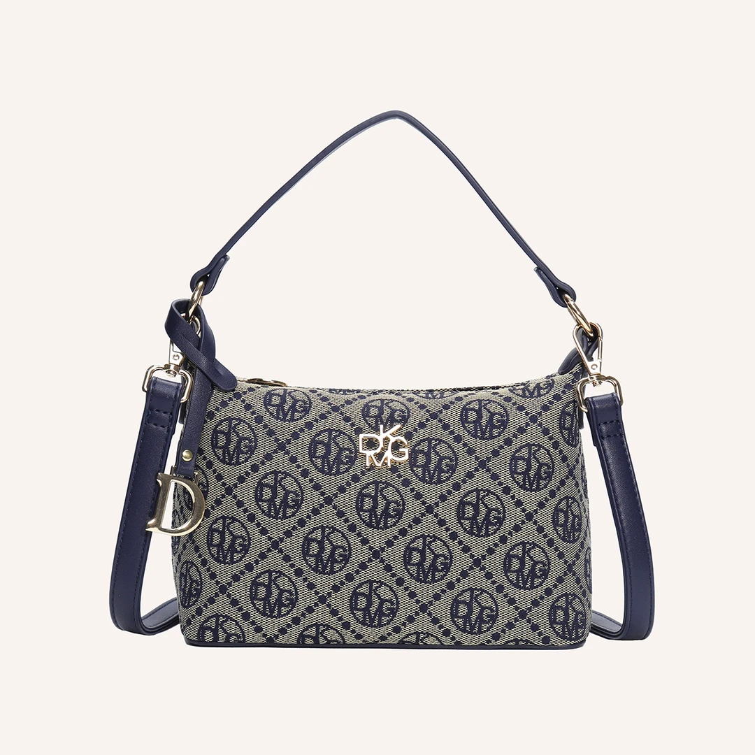 [李安娜专属]2025高级感手提包女软皮通勤包斜挎包#100410深蓝色