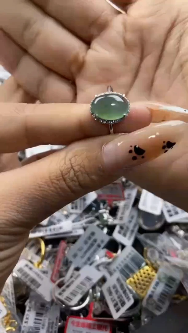 翡翠戒指银S925镶嵌100000   5