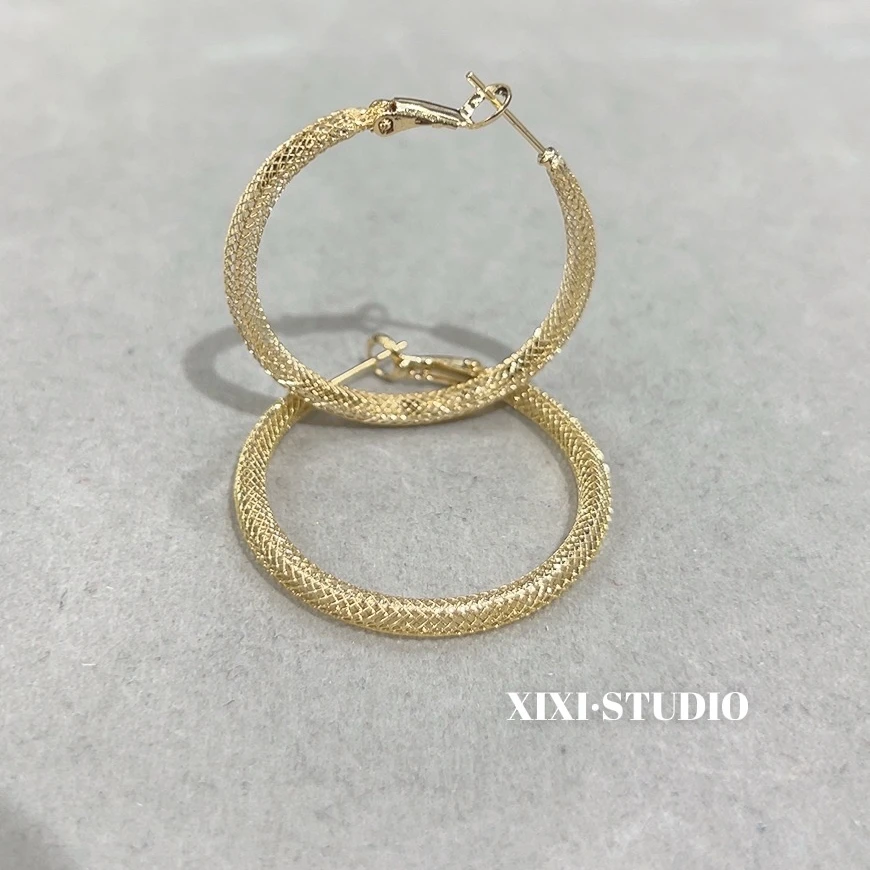 铜合金耳饰 时髦素圈耳环2025新款爆款轻奢小众设计高级感