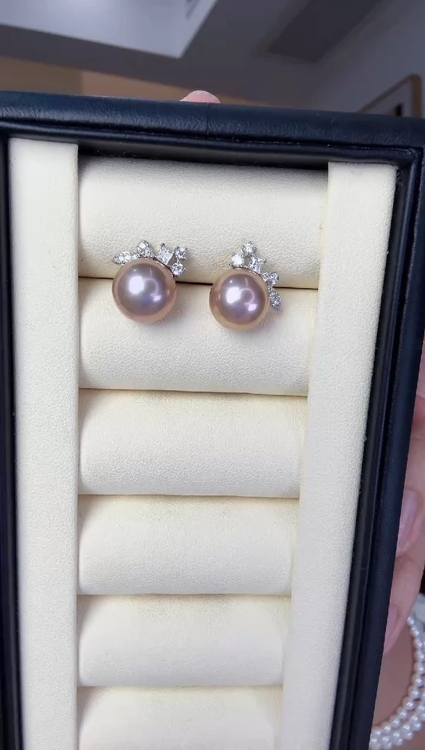 【闪购商品】淡水珍珠耳饰银S925镶嵌SGYS睫毛款紫珠