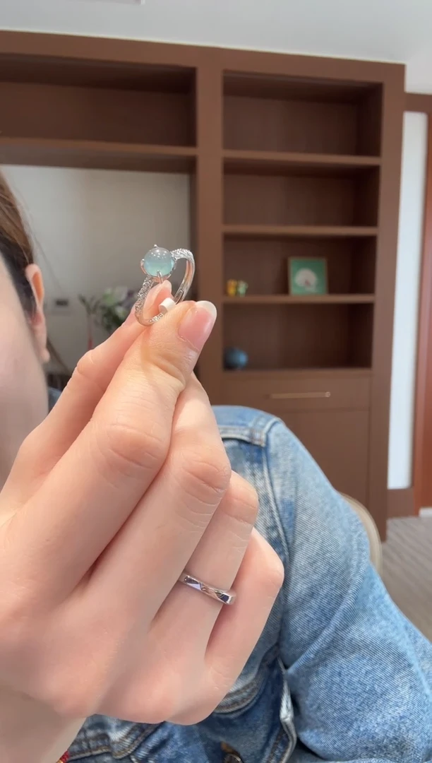 【闪购商品】翡翠戒指银S925镶嵌银镶