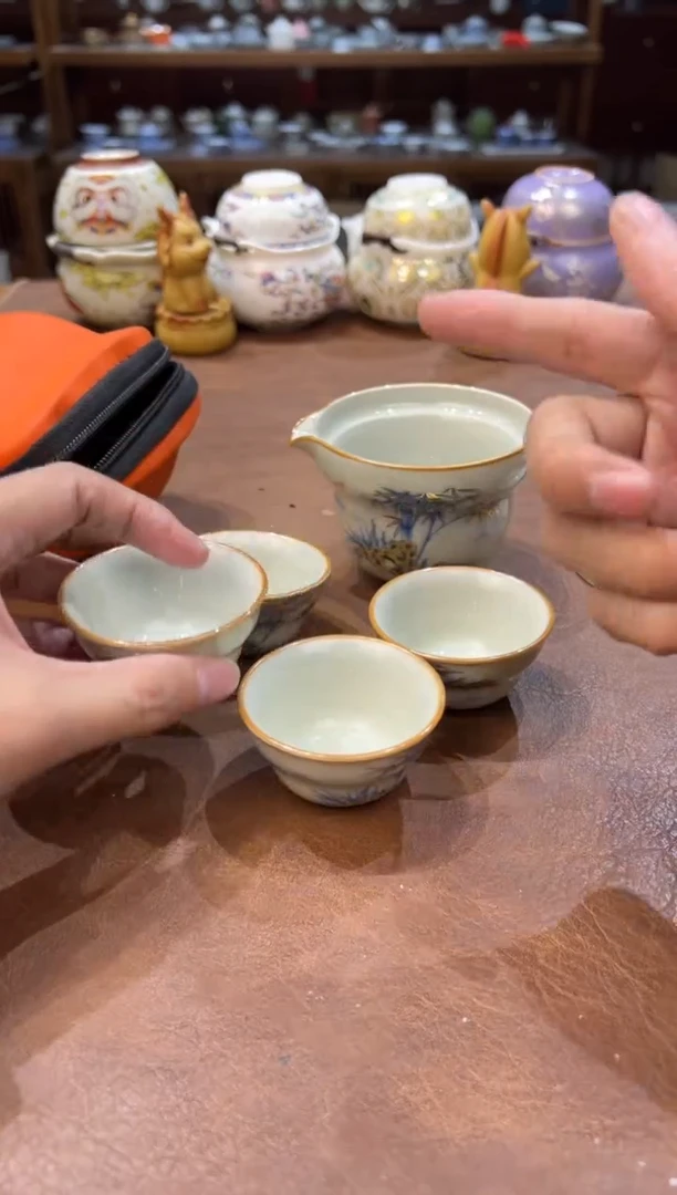 真的很便宜超好看会开片的旅行茶具