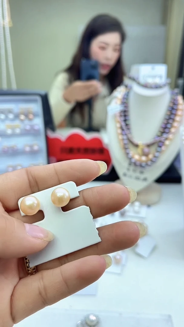 未镶嵌素钉淡水珍珠国红素钉