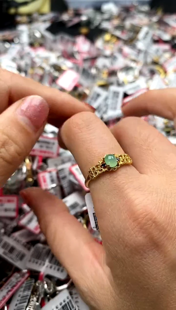 【闪购商品】翡翠戒指银S925镶嵌7777777   7