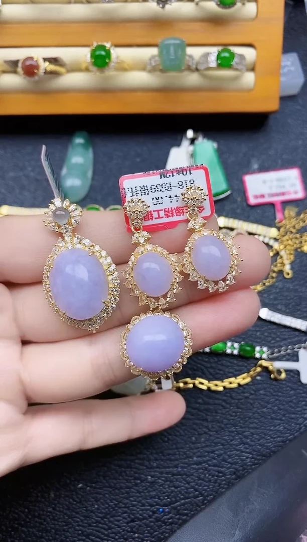 银S925镶嵌戒指翡翠1