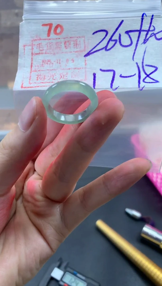 未镶嵌定制翡翠戒圈17-18#270毛货需精细抛光