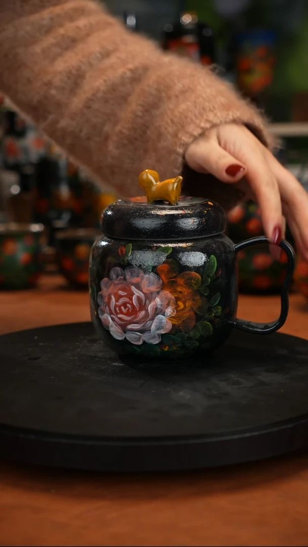 紫砂油画手绘釉下彩
