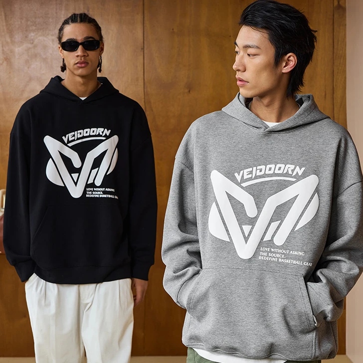 【秋季装备】维动纯粹美式卫衣长袖连帽宽松印花运动休闲百搭潮流