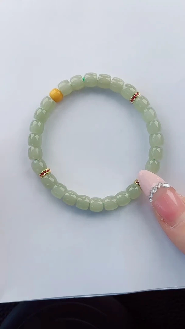 手串未镶嵌和田玉555岚钻无微色差T老型珠