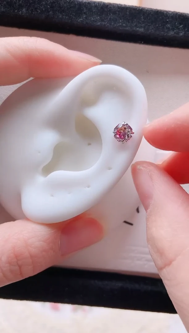 钛钢合金合成立方氧化锆6M八边手捧花|6195一只