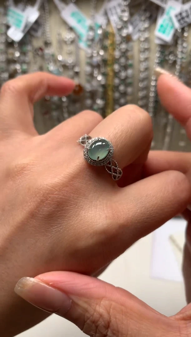 银S925镶嵌戒指翡翠19