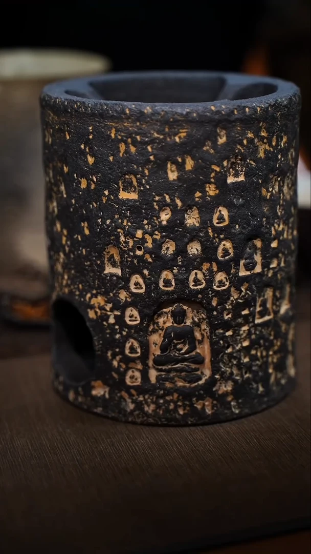 全手工制作  黑紫砂炭火炉