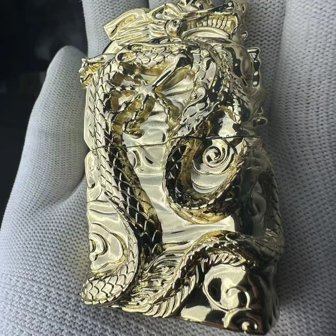 佐罗防风煤油打火机双面浮雕盔甲龙王金男士创意潮礼物送男友