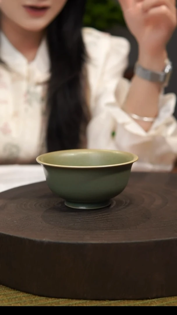 杯子压手杯 汝州原产地 原矿老釉  带底款