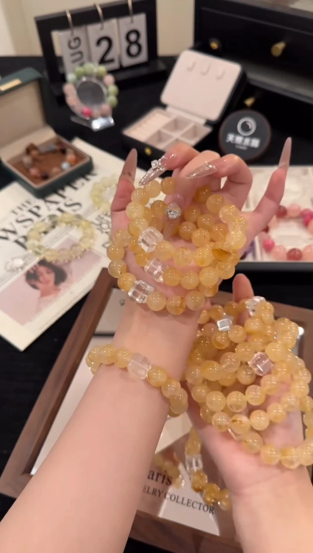 未镶嵌手链水晶黄胶花x2523