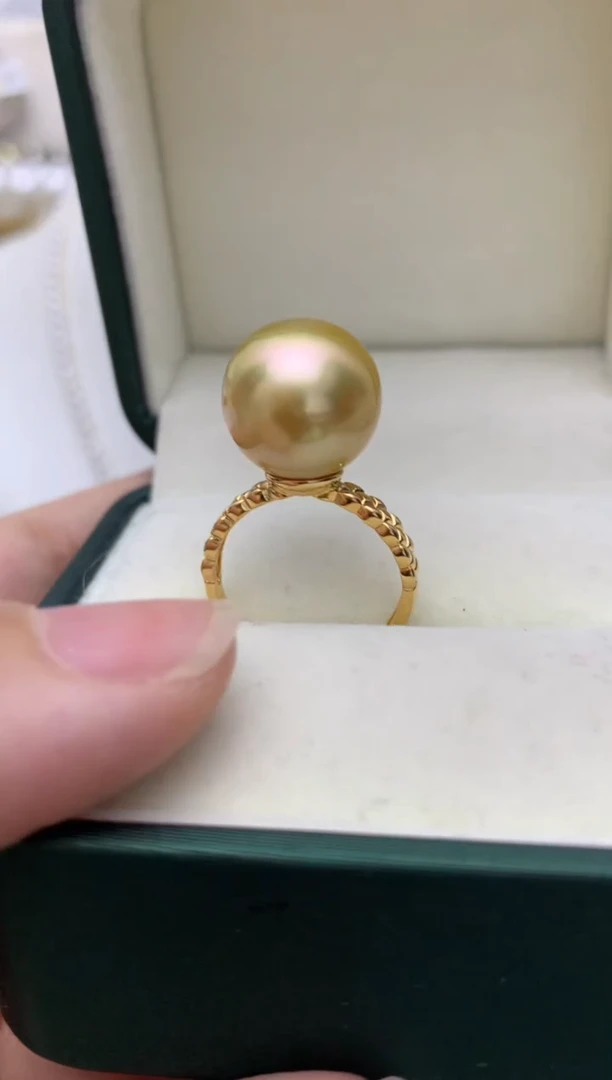 银S925镶嵌戒指海水珍珠e13