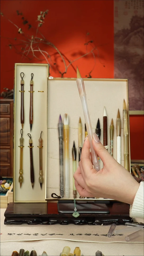 160号闪孤品高货毛笔链接 清水试笔 蘸墨不退