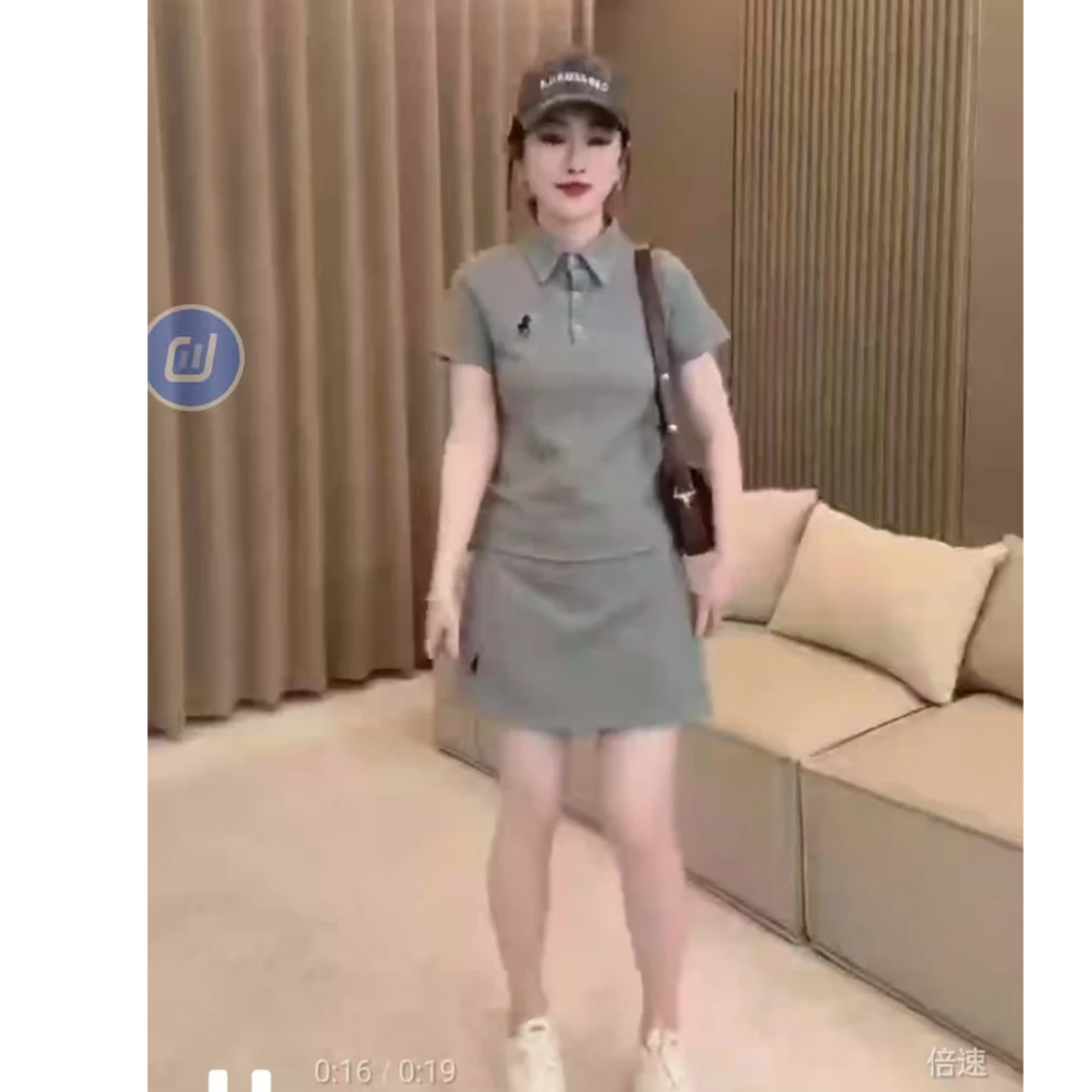 夏季衬衣领上衣短裤套装9072