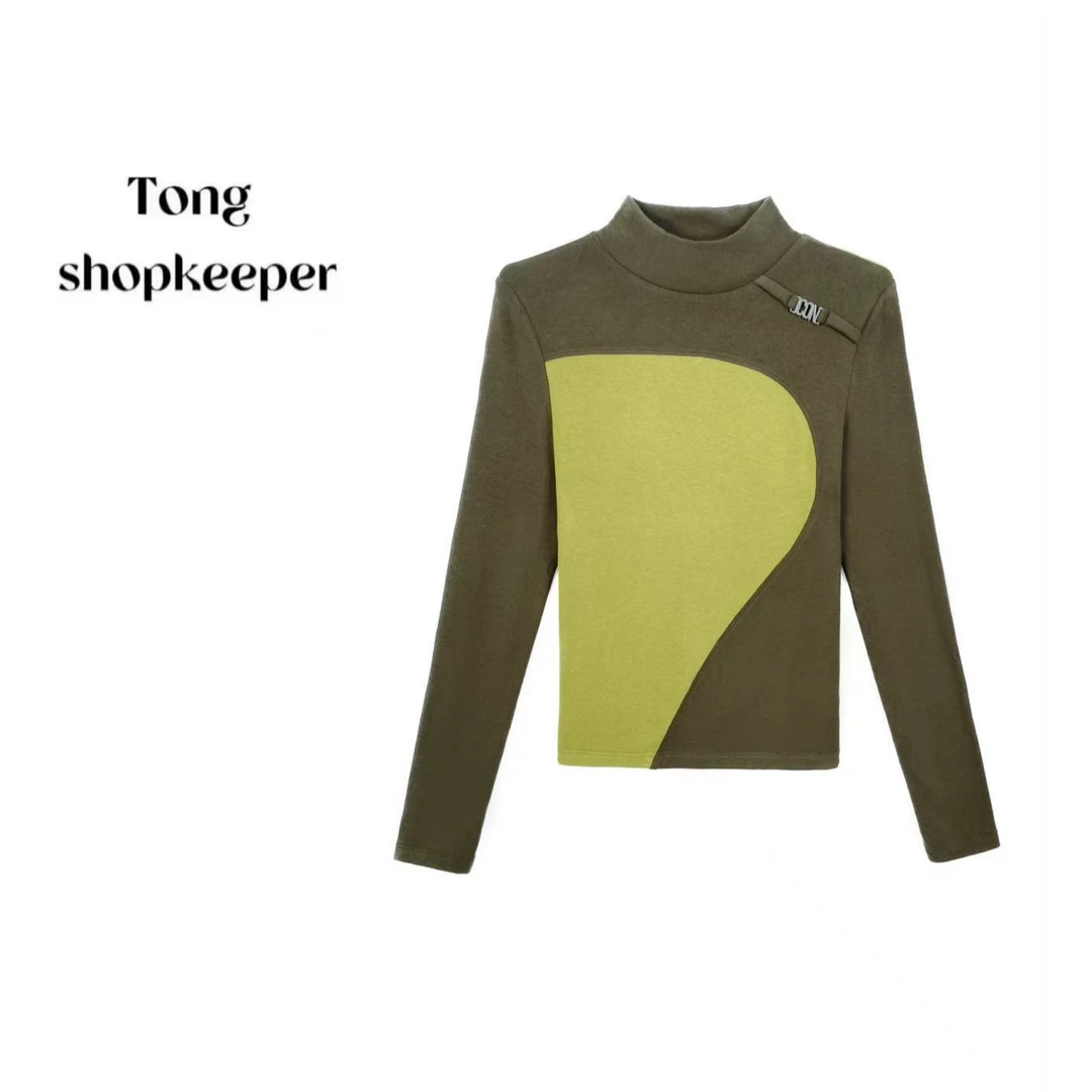 QJ/彤掌柜1683084 冬季绵羊毛设计师不规则弧形保暖时髦设计上衣