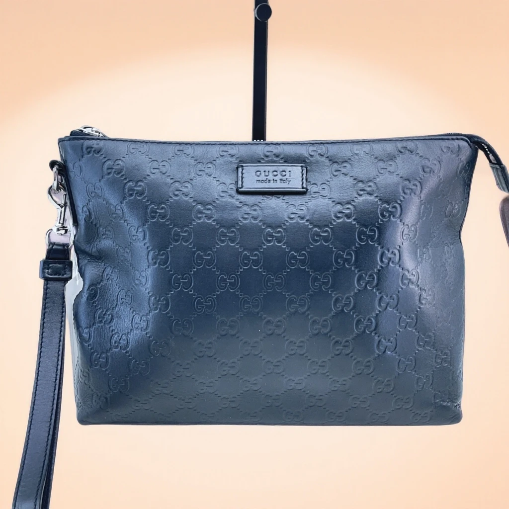 95新 GUCCI/古驰  黑色手拿包 1740 8520