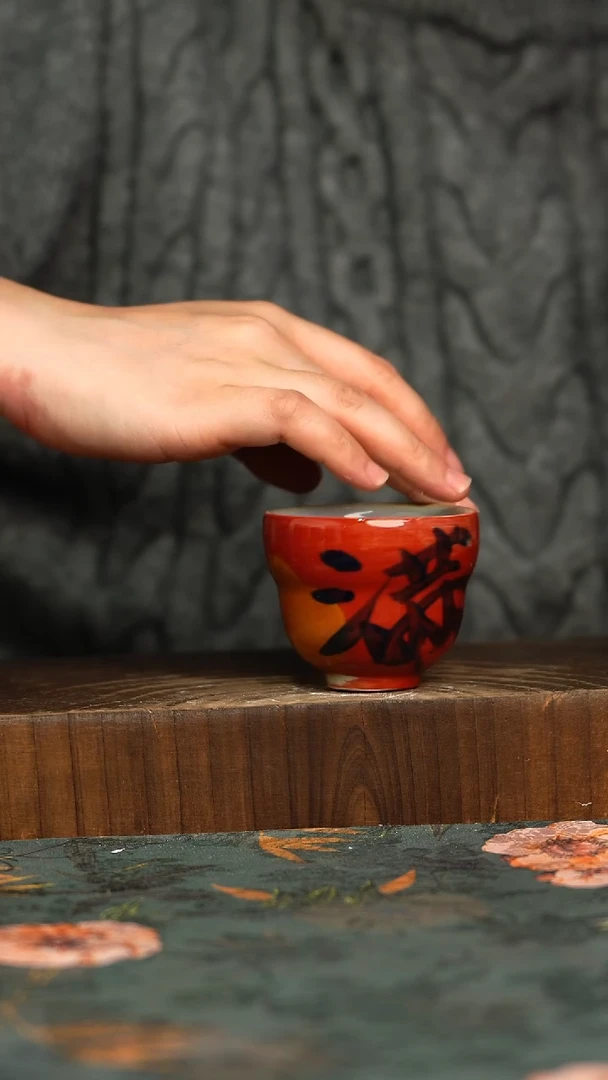 杯釉下彩手工手绘同款陶器