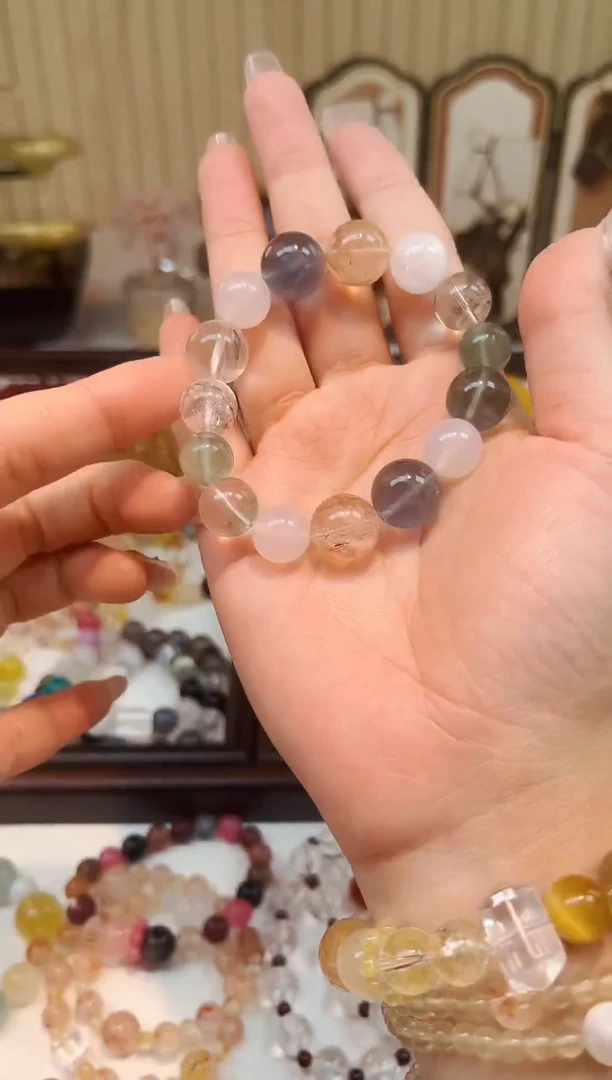 银S925镶嵌手链烟晶3