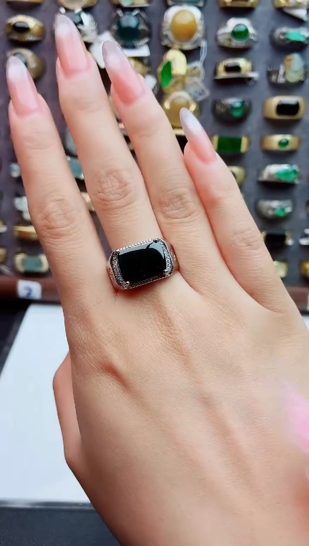 未镶嵌戒指翡翠天然翡翠男戒