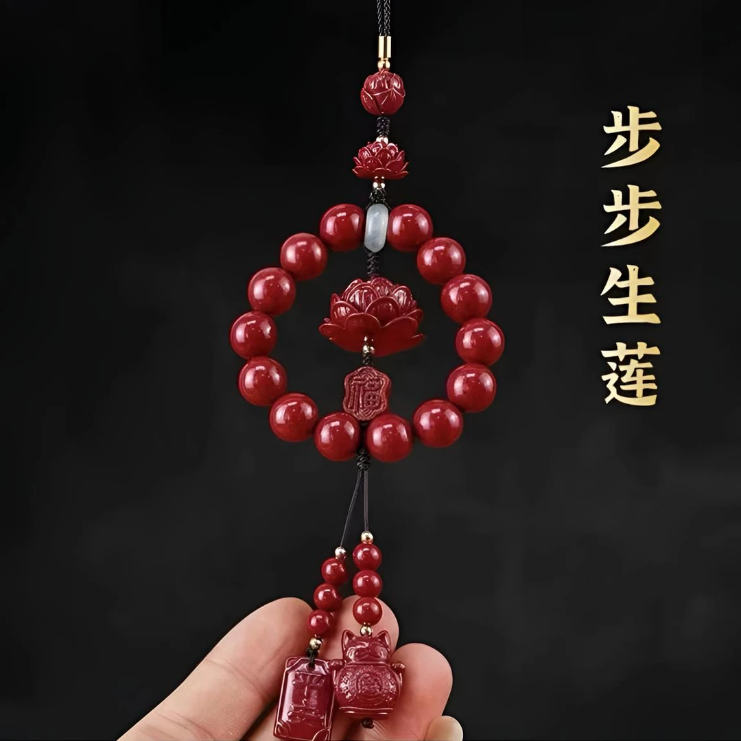 天然辰砂朱砂瓷雨精品手串 S1191