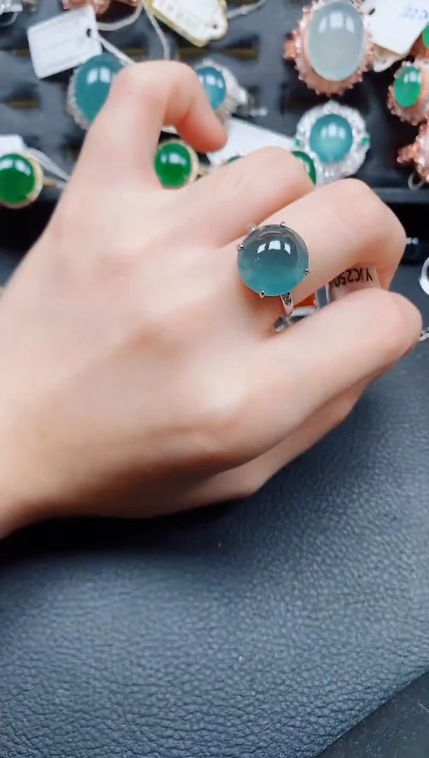 银S925镶嵌戒指翡翠翡翠