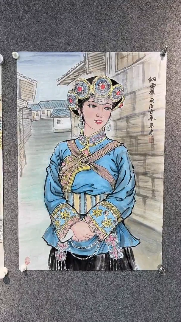 国画陈来彦老师开三