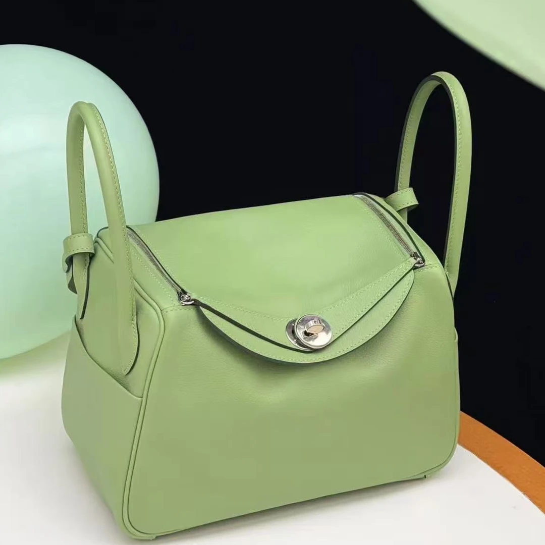 99新 Hermes/爱马仕 牛油果绿银扣lindy26 Y刻18426514