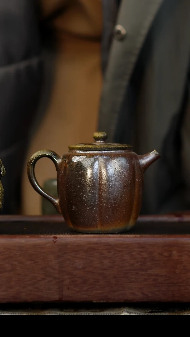 茶壶紫砂柴烧紫砂天青海棠