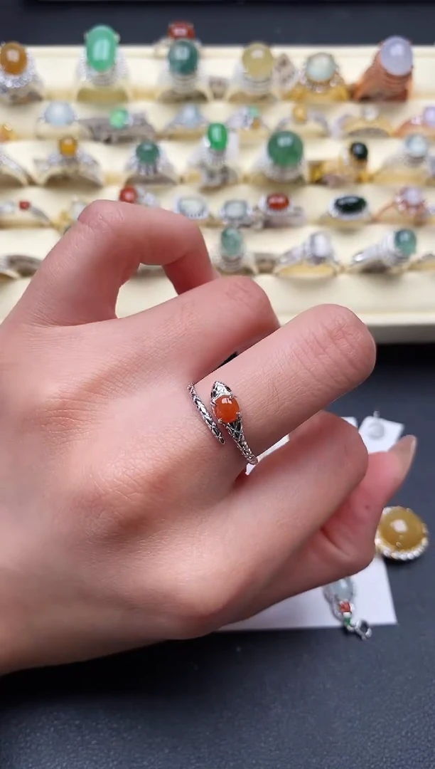 【闪购商品】翡翠戒指银S925镶嵌2222222+9