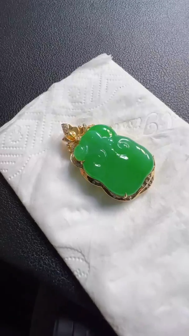 吊坠(不含链)18K金镶嵌翡翠1880