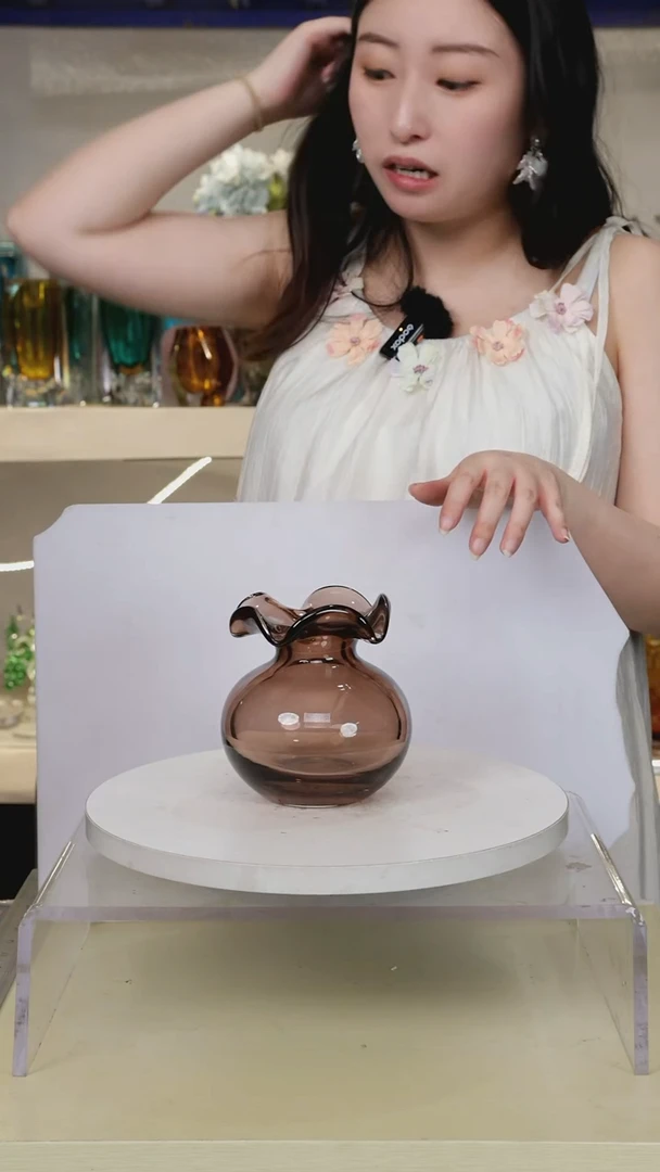 琉璃高13宽琉璃花瓶果盘摆件微瑕福利