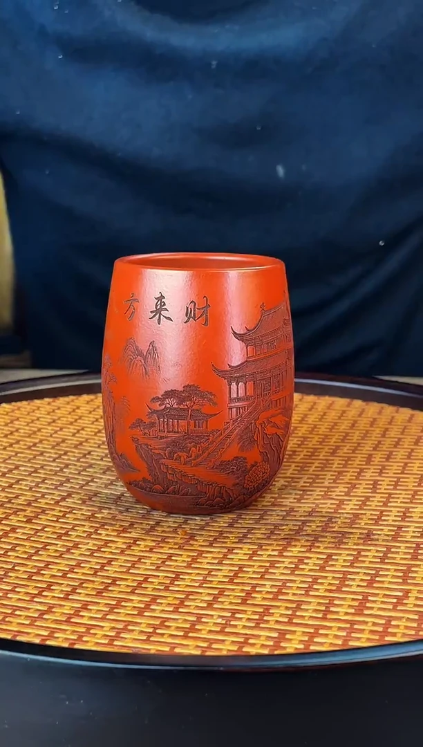 八方来财  朱泥 大红袍  主人杯
