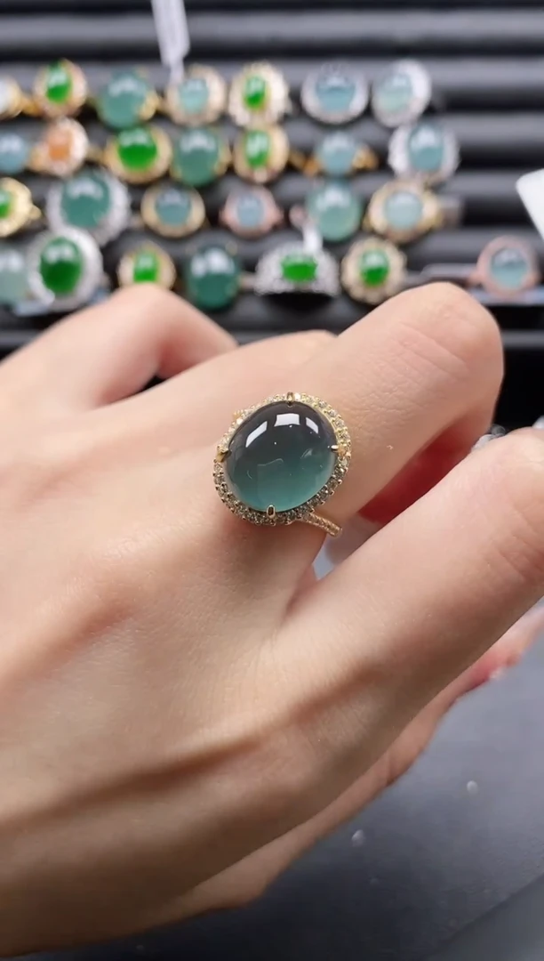 【闪购商品】翡翠戒指银S925镶嵌51511