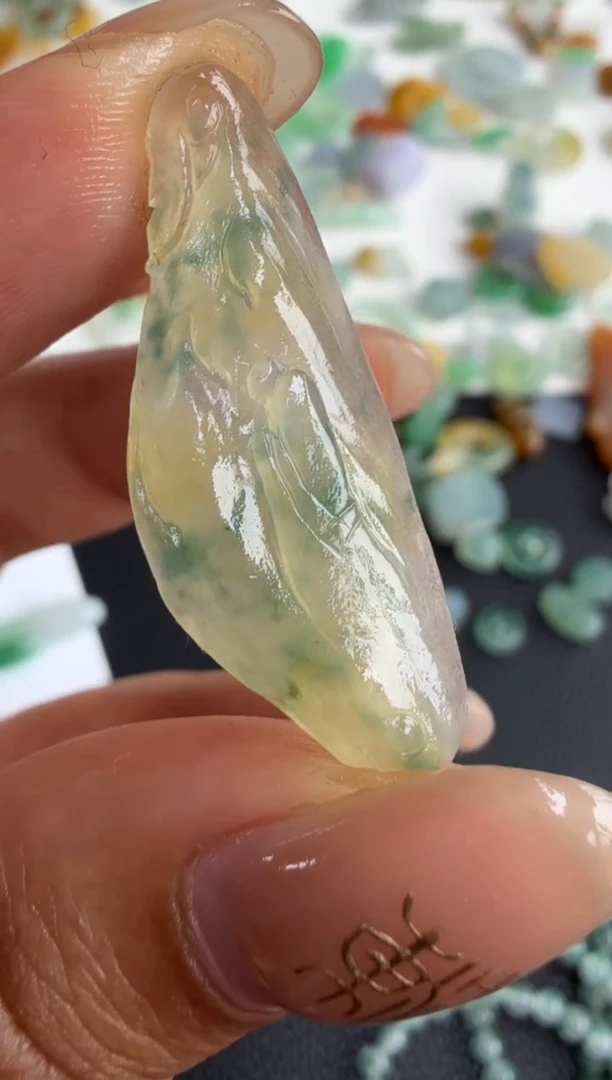 未镶嵌定制翡翠33.7*12.8*5悟道780+78